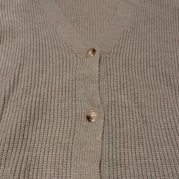Women's Ribbed Polyester Cardigan Sweater - Picture 2 of 5